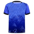 thumbnail image 2 of Hansber Kids Boys Stylish Geometric Printed Sports Shirts Short Sleeve Basketball Football Jersey Athletic T-shirt Blue 12, 2 of 6