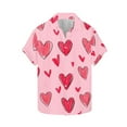thumbnail image 4 of Stamzod Beach Shirts For Men 2026 Summer Lover Heart Hawaiian Button Up Shirt Men Valentines Plus Size Clothes Pink XXXL, 4 of 5