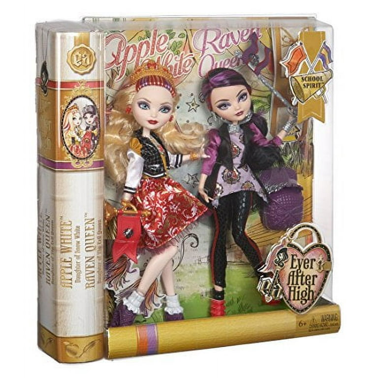  Mattel Ever After High School Spirit Apple White and Raven Queen  Doll (2-Pack) : Toys & Games