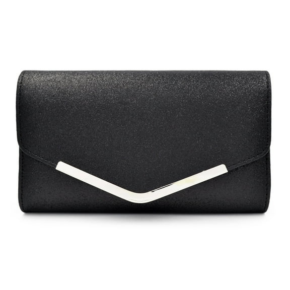 Large Metallic Glitter Envelope Flap Clutch Evening Bag - Diff Colors Avail