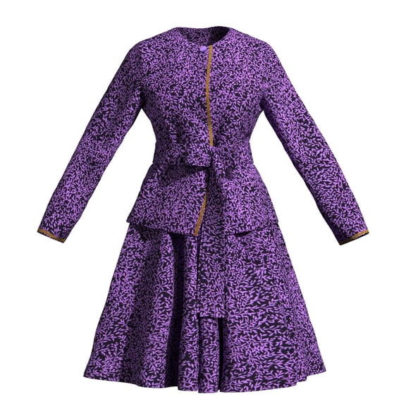 Bintarealwax 2 Piece Suits Set Women Wax Print Ankara Long Sleeve Zipper Tops and Skirts Elegant African Party Clothing