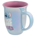 thumbnail image 3 of Tarro de Cerámica Iridiscente Bitono, Diseño Stitch, Disney Clásicos, Taza Bebidas Calientes, Capacidad 470 ml, Azul, 3 of 4