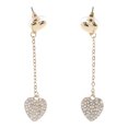 thumbnail image 3 of Madden NYC Women's Fashion Gold Tone Pavé Heart Linear Earrings, 3 of 3