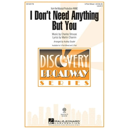 Annie Cd Hal Leonard I Don't Need Anything But You (from Annie) Discovery Level 2 VoiceTrax CD Arranged by Audrey Snyder ()