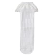 thumbnail image 2 of CHCNHAC 2 Pairs Girls White Striped Lace Knee High Socks, Cotton Ruffle Long Tube Socks, Princess School Socks for Kids 3-10 Years, 2 of 3
