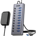 thumbnail image 1 of Hub USB SSK alimentado por 10 puertos USB 3.0 con adaptador de 60 W, 1 of 7