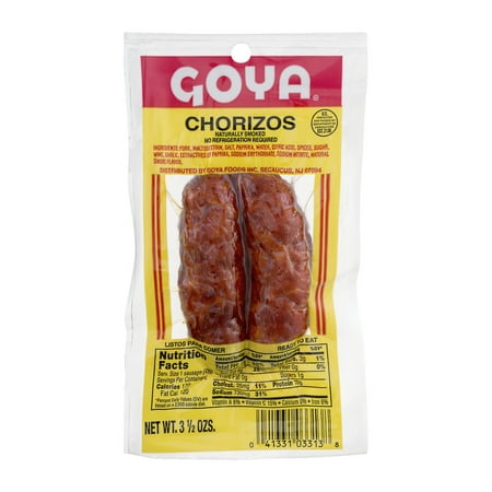 (4 Pack) Goya Goya Chorizos, 3.5 oz (Best Way To Cook Chorizo Sausage)