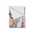 thumbnail image 2 of Cartoon Soft Flannel Fleece Throw Blanket, Nursery Science Themed Composition with Old Scientist with Glasses and Mustache, Cozy Plush for Indoor and Outdoor Use, 70" x 90", Multicolor, by Ambesonne, 2 of 6