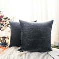 thumbnail image 4 of NTBAY 2 Pack Velvet Throw Pillow Cover, Soft Decorative Square Pillowcase, Cushion Cover with Hidden Zipper, 18"x18", Charcoal Gray, 4 of 5