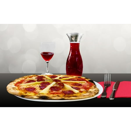 Canvas Print Carafe Drink Pizza Wine Eat Wine Glass Restaurant Stretched Canvas 10 x