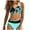 Blue, variant on QUNYINEY Floral Women's Swimwear Bikinis Tie Back V Neck Bathing Suit High Waisted Two Piece Swimsuit Sets