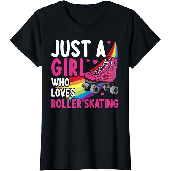 Funny Roller Skating Art Girls Women Roller Disco Skate T-Shirt