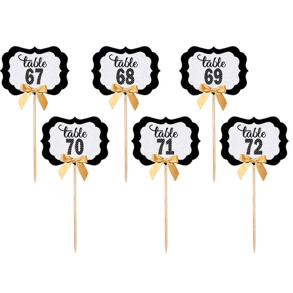 Table Numbers 67-72 Table Decoration Party Centerpiece Picks