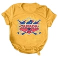 thumbnail image 2 of Gibobby Camiseta de manga corta para mujer Mujeres Casual Impresión Manga Corta Cuello Redondo Camiseta Suelta Blusa Tops(Amarillo,M), 2 of 4