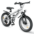 thumbnail image 7 of imerelez 24 Inch Kids Mountain Bike for Boys & Girls Ages 7-12 – 7-Speed Gears, Dual Disc Brakes, Shock Absorber Front Fork, LED Light – Silver, 7 of 7