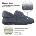 thumbnail image 2 of VANSARTO Mens Knit Bootie Slippers Comfy Casual Memory Foam Boot Slipper Indoor Outdoor House Shoes, Dark Blue, Size 12, 2 of 2