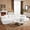 White 130"U Shaped 5Seats, variant on SOULART 130" Black U L-Shaped Modular Sectional Couch, U-Shaped Sofa with Chaise Lounge, Striped Corduroy Upholstered 4-Seater Sofa with Pillow Back and Square Arms