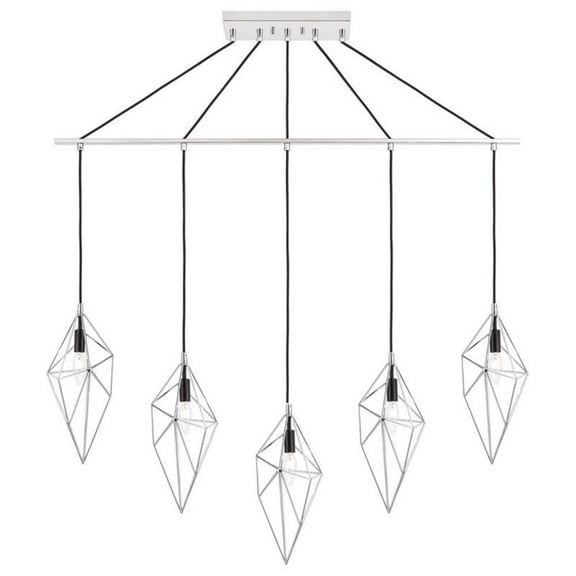 Woodbridge Lighting Lanning 5-Light Metal Linear Pendant in Chrome
