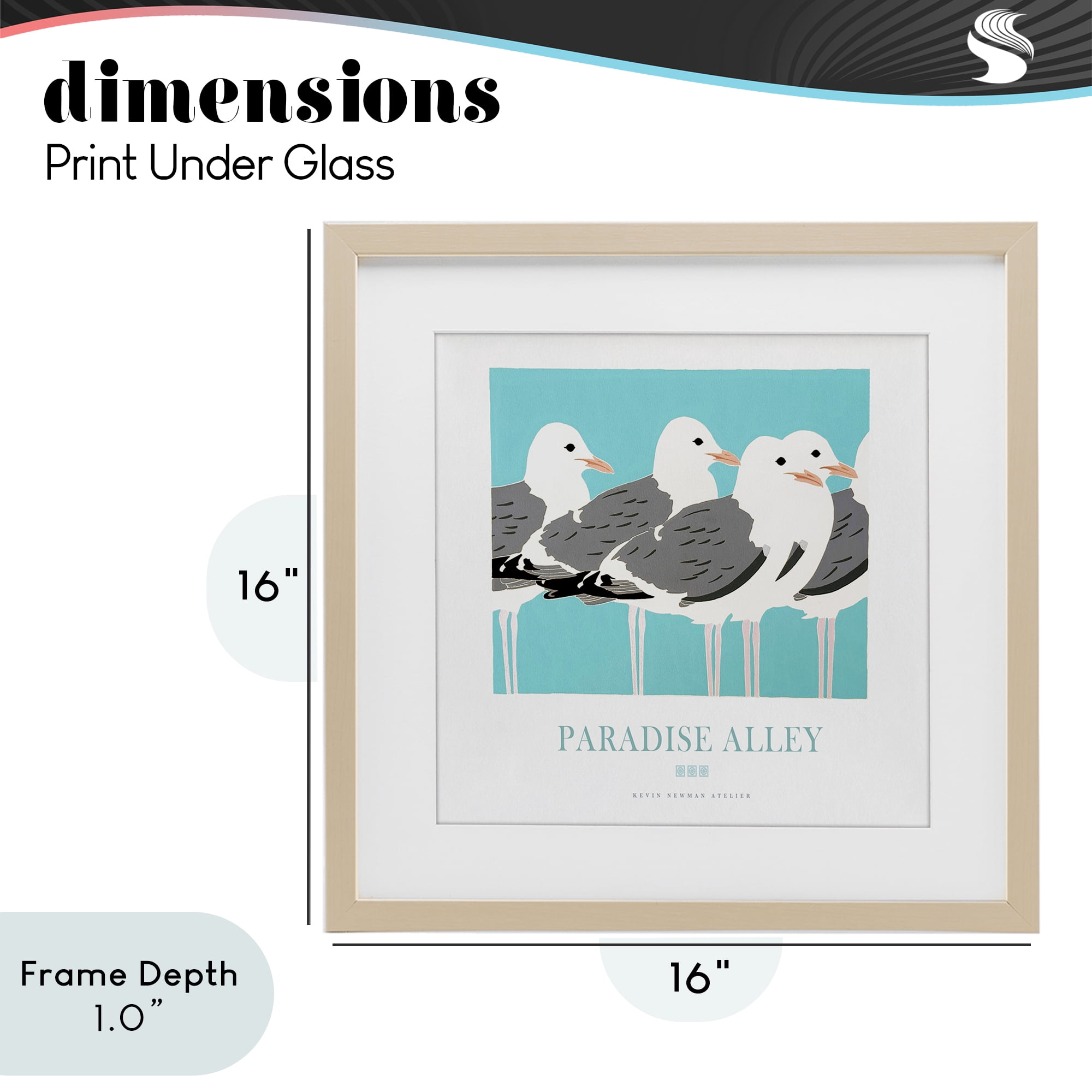 Stupell Industries Paradise Alley Seagull Gathering Birch Framed Print Under Glass, design by Jadei Graphics
