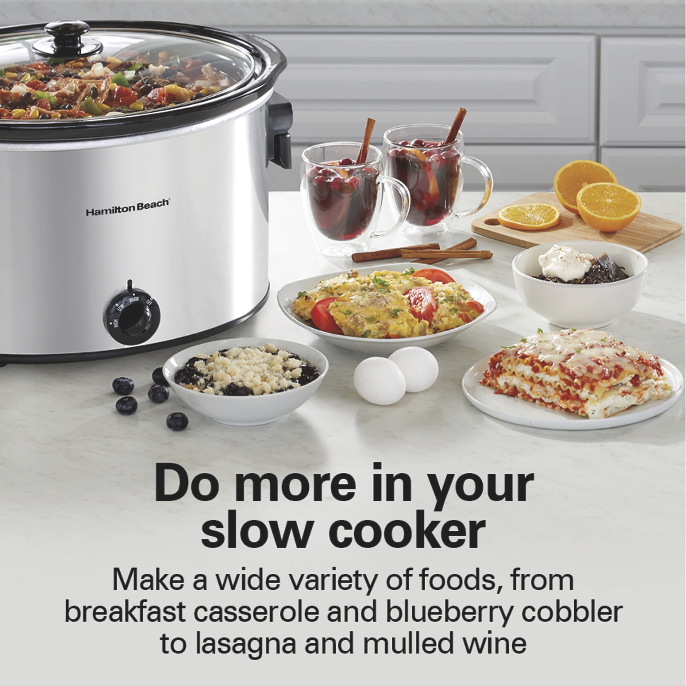 Hamilton Beach 10 Qt Slow Cooker, Stoneware Crock with Removable Pot, Stainless Steel