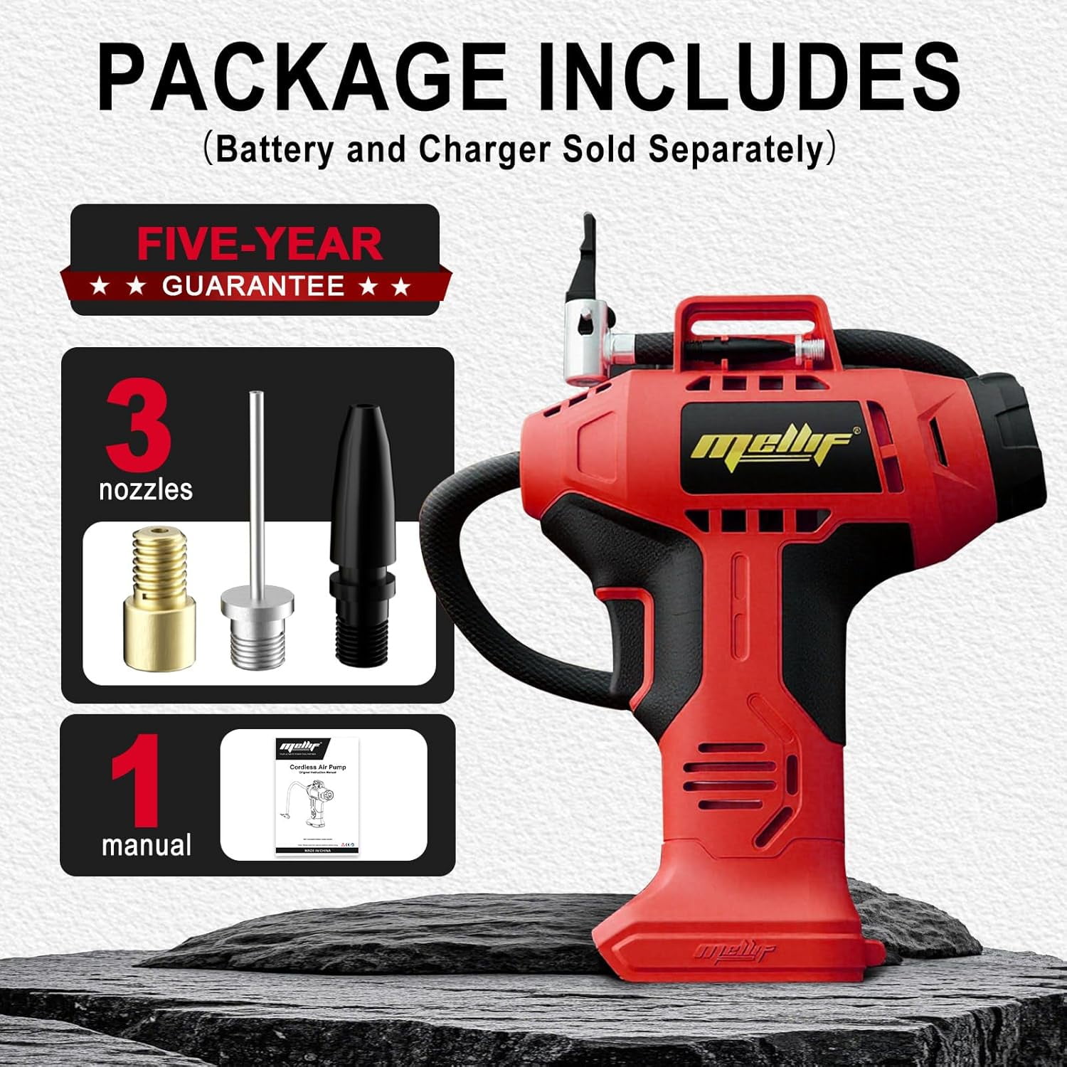 Mellif Cordless Tire Inflator Portable Air Compressor Compatible with Milwaukee 18V Battery(Tool Only)