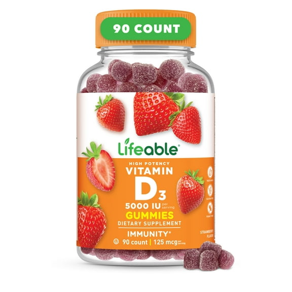 Lifeable Vitamin D - 5000 IU - 90 Gummies