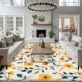 thumbnail image 3 of 5'x7' Area Rugs, Spring Floral Indoor Outdoor Area Rug for Living Room Bedroom, Summer Watercolor Botanical Washable Bathroom Rugs Kitchen Floor Carpet Mats Home Decor Aesthetic, 3 of 8