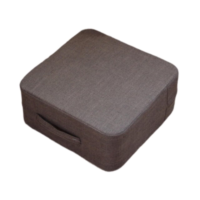 Cojín de suelo cuadrado móvil de 40 x 40 x 18 cm para adultos, cojín de suelo para sala de estar, lectura, dormitorio y charlas. Color café