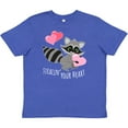thumbnail image 3 of Inktastic Stealin' Your Heart Cute Raccoon Youth T-Shirt, 3 of 5