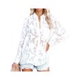 thumbnail image 1 of Sunloudy Camisas elegantes para mujer, blusa de gasa con botones de manga larga de jacquard de color puro Sunloudy  S M L XL XXL, 1 of 9