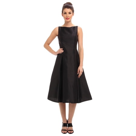 Adrianna Papell Women's Sleeveless Tea Length Dress, Black
