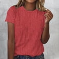 thumbnail image 2 of Blusas para las Mujeres Casual Impreso Cuello Redondo Suéter Manga Corta Blusa, Ligero Casual Top, 2 of 4