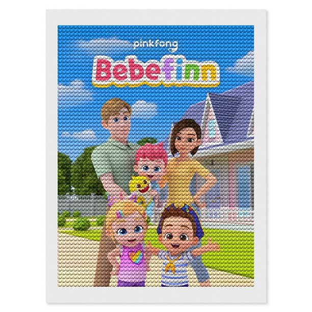 Bebefinn: Hora de Jugar Kits de Pintura de Diamantes para Adultos 5D DIY Diamond Art Kits Full Drill Diamond Dots para Regalo Decoración de Pared y Relajación Artes de Gemas 30*40cm
