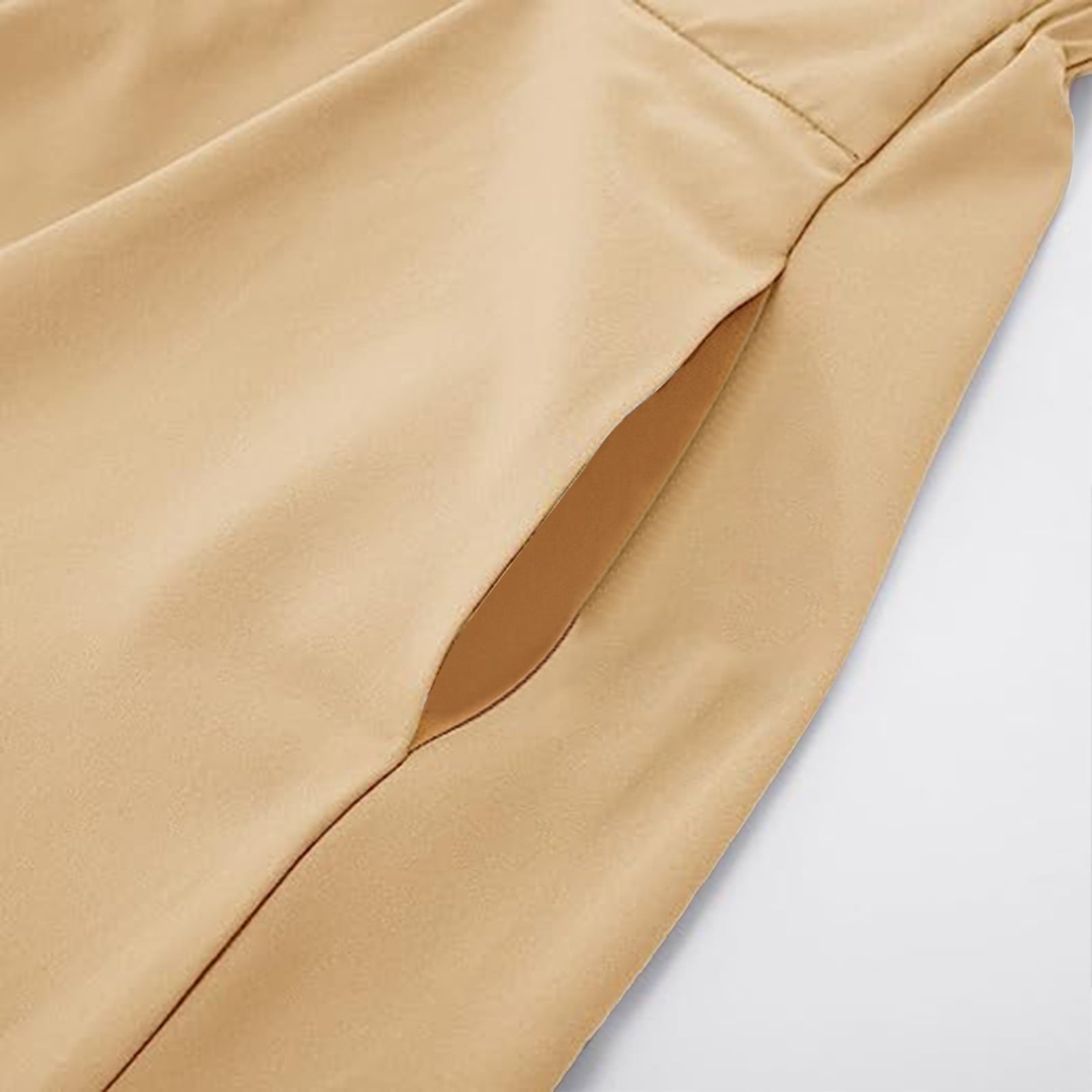 Cavosen Long Skirts for Women Summer Maxi Ankle Length Skirts Pleated Summer Skirts High Waist Plain Pencil Skirts Dress Button with Pocket Athletic Beachwear Resortwear Brown 2XL
