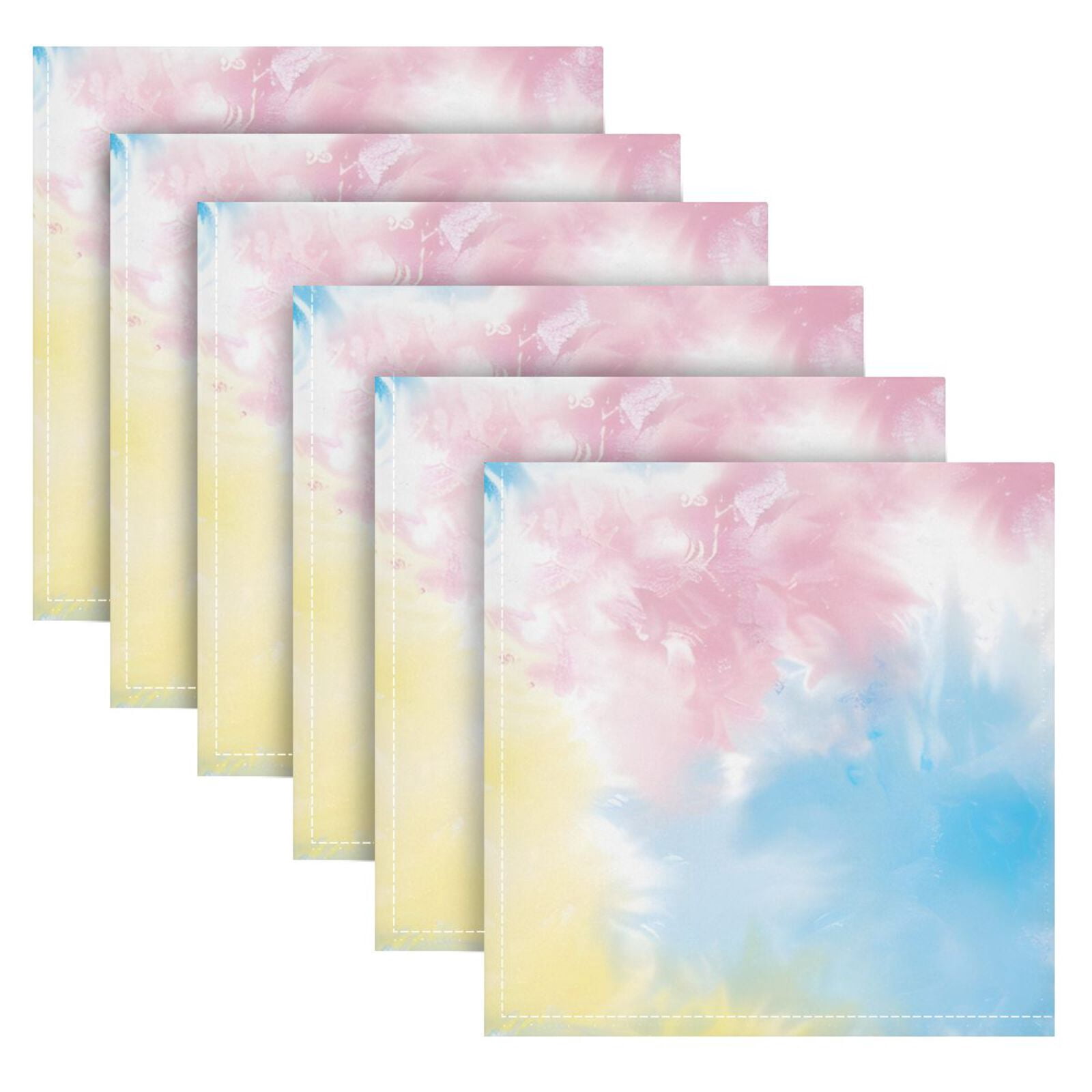 JSTEL Gradient Tie Dye Cloth Napkins Set of 6, 20x20 Inch Washable and Reusable Napkin for Decoupage Dinner Party Everyday Use