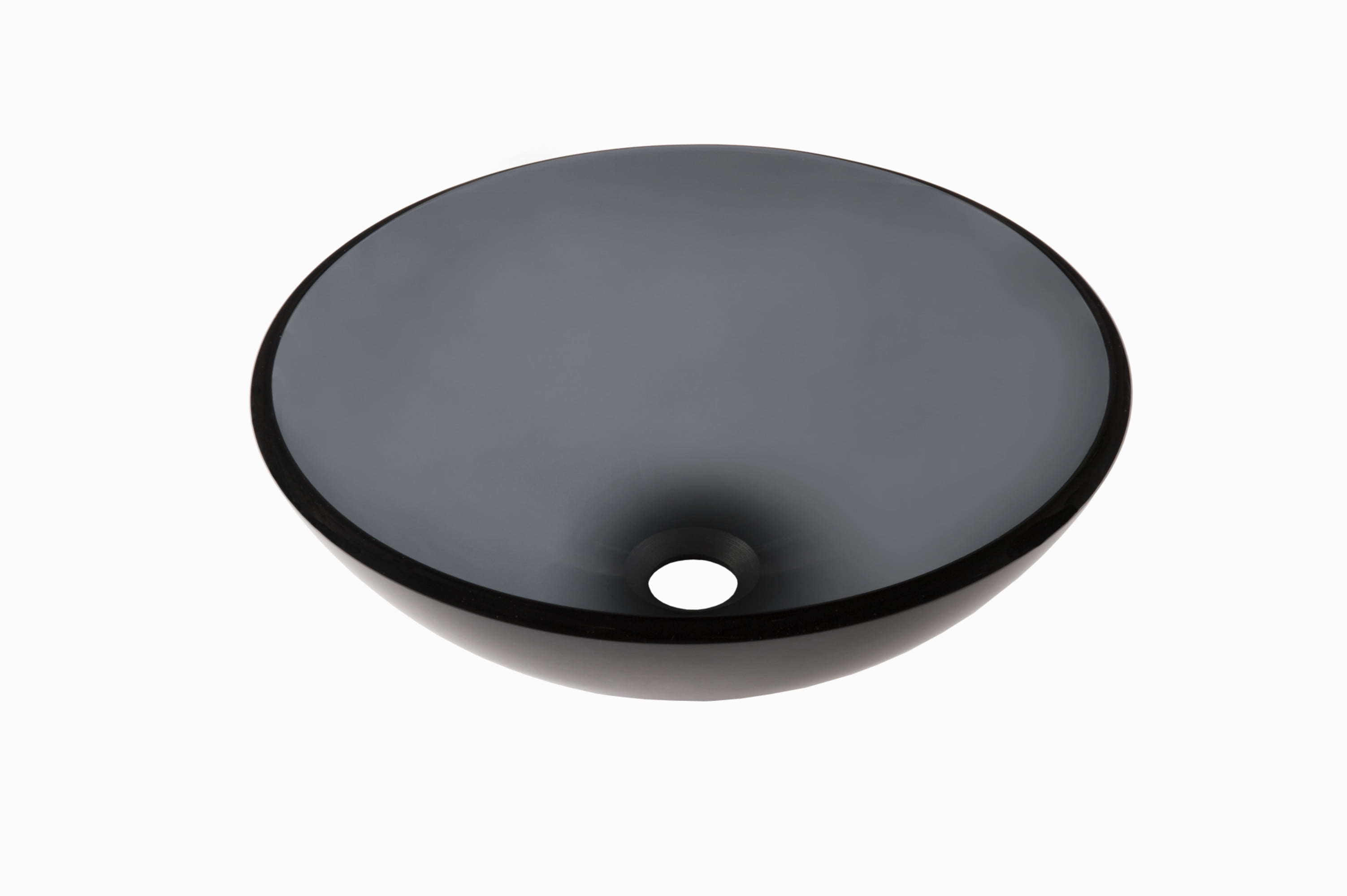 Miseno MNO-G861-BN Circular 16-1/2" Glass Bathroom Sink; Brushed Nickel Drain
