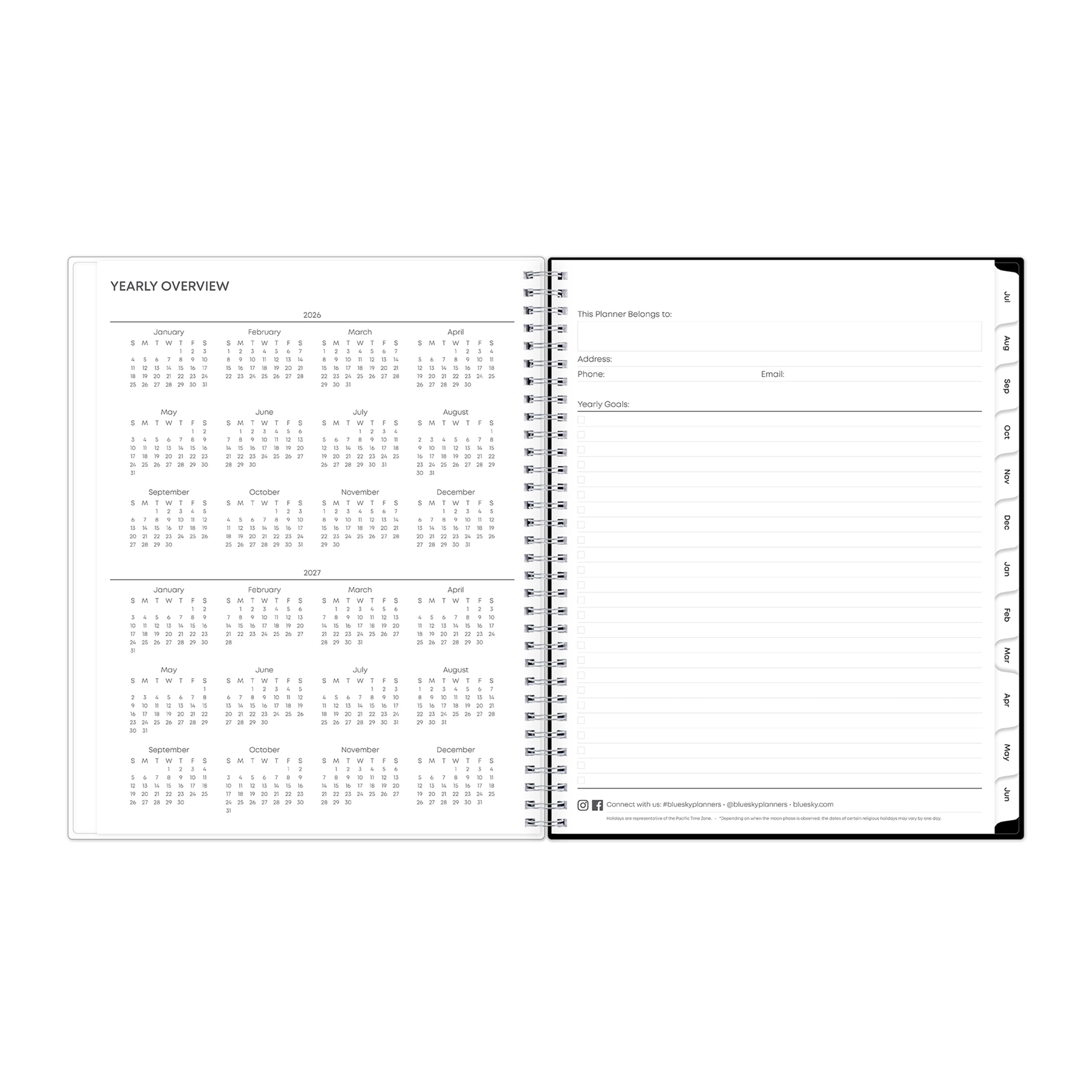 Blue Sky Monthly Weekly Planner, 8.5" x 11", Animal Print 15-Month (April 2026 - June 2027)