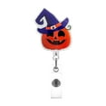 thumbnail image 1 of Support de Rouleau de Badge Extensible Citrouille d'Halloween avec Anneau de Traction 60-65 cm Corde d'Extension Lustre de Remplacement Panneau en Verre Teinté Octogonal Oiseaux Bordure Perles Grandes Boules de Noël, 1 of 4