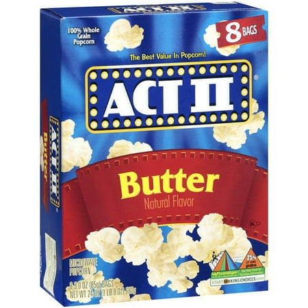 ACT II Butter Microwave Popcorn, 3 Oz., 8 Count