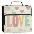 thumbnail image 5 of 3 Ring Zipper Binder with Shoulder Strap Waterproof Trapper Keeper 2 Inch D-Ring 500 Sheets Capacity Love Hearts and Clouds, 5 of 7