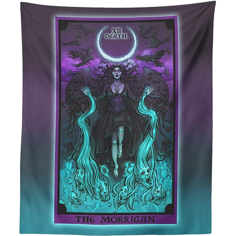 The Ghoulish Garb The Morrigan in the Death Tarot Card Tapestry
