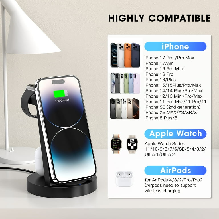 ETEPEHI 18W in Wireless Charging Station, Fast Charger for