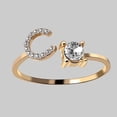 thumbnail image 3 of 26-Letter Gold Rings with Zircon and Rhinestone Adjustable Sturdiness - Perfect Gift for Women, 3 of 5