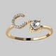 thumbnail image 3 of 26-Letter Gold Rings with Zircon and Rhinestone Adjustable Sturdiness - Perfect Gift for Women, 3 of 5