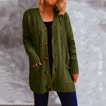 Crazy Price! HIMIWAY Fall In Love with Our Chic Women s Sweater the Perfect Blend Of Fashion and Comfort for the Modern Woman! Soft and Trendy Women s Knit Top Army Green L