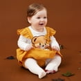 thumbnail image 3 of PatPat Infant Baby Girl Romper 100% Cotton Bear Long Sleeve & Headband Set, 0-3 Months, 3 of 8