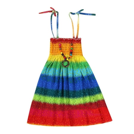 

TAIAOJING Girls Dress Vestidos Kids Floral Clothes Baby Bohemian Beach Straps Dress Party A-Line Dresses 100 110 120 130 140 150 160