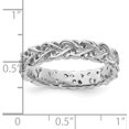 thumbnail image 4 of Solid Sterling Silver Stackable Expressions Polished Intertwined Heart Ring - Ring Size 6.0, 4 of 7