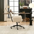 thumbnail image 3 of Kidol & Shellder Boucle Beige Office Chair with Adjustable Height & Rolling Wheels - 300 lbs Weight Capacity with Armrests - Padded Desk Chair for Home Office, Bedroom, Makeup Vanity, 3 of 9