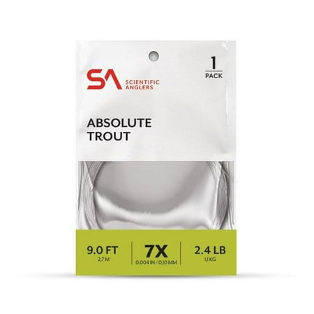 UPC: 0840309133982 | Scientific Angler 1120024 9 ft. Absolute Trout Leader  Clear – Size 3X